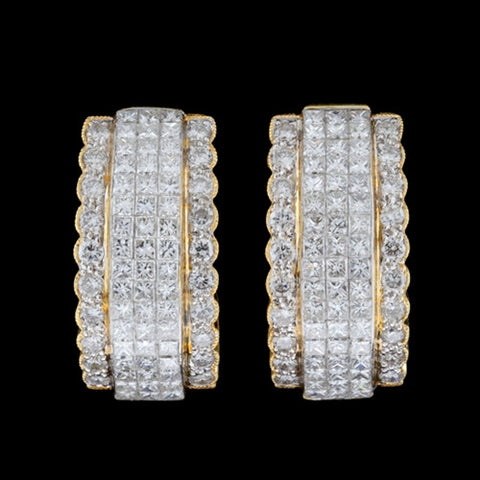 3.15ct tw Diamond Half Hoop Earrings