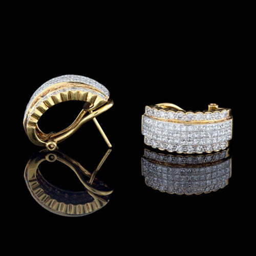 3.15ct tw Diamond Half Hoop Earrings