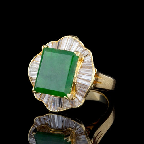 Jade & Diamond 18Kt Ring/Pendant