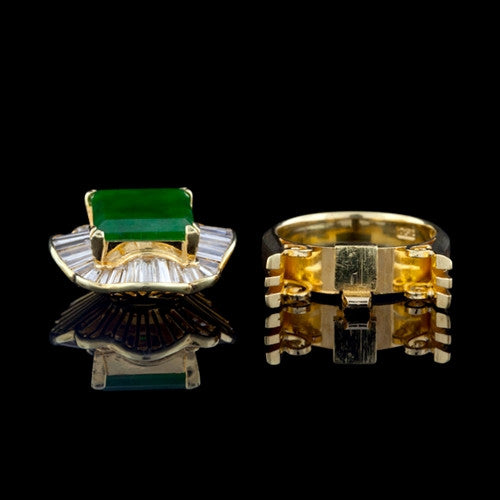 Jade & Diamond 18Kt Ring/Pendant