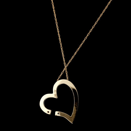 Vintage DVF Open Heart Diamond Necklace