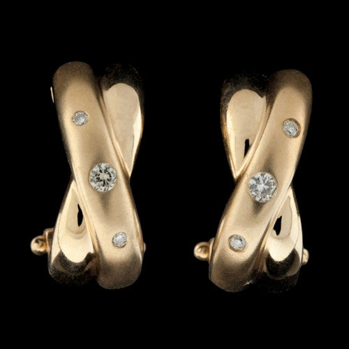 14Kt Diamond Crossover Earrings