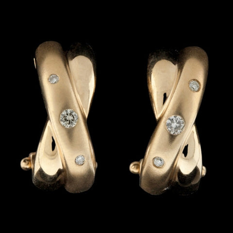 14Kt Diamond Crossover Earrings