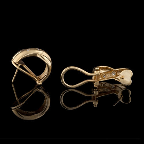 14Kt Diamond Crossover Earrings