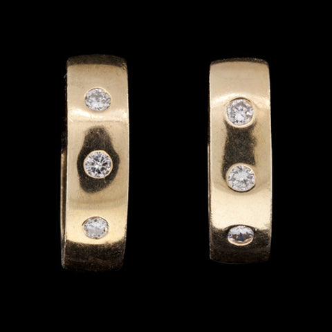 14Kt Diamond Hoop Earrings