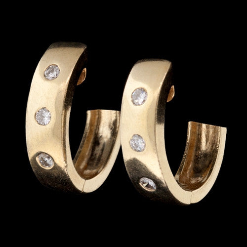 14Kt Diamond Hoop Earrings