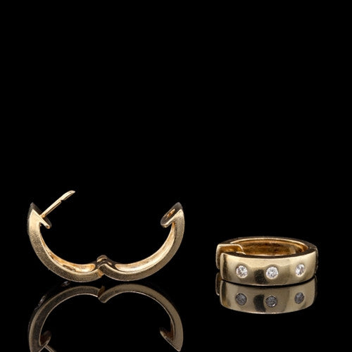 14Kt Diamond Hoop Earrings