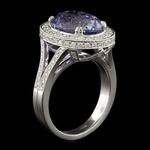 9.36ct Natural Violet Sapphire & Diamond Ring