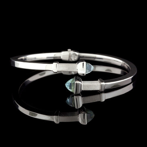 Blue Topaz 18Kt Bangle Bracelet