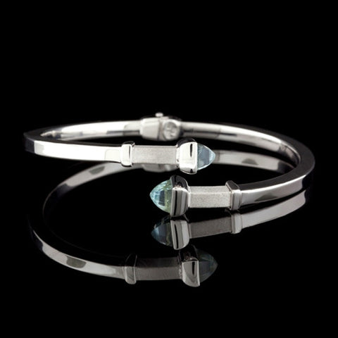 Blue Topaz 18Kt Bangle Bracelet
