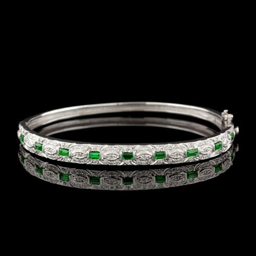 Diamond & Tsavorite Bangle Bracelet