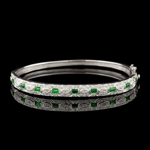 Diamond & Tsavorite Bangle Bracelet