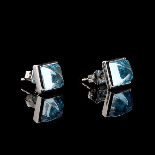 Blue Topaz 18Kt Stud Earrings