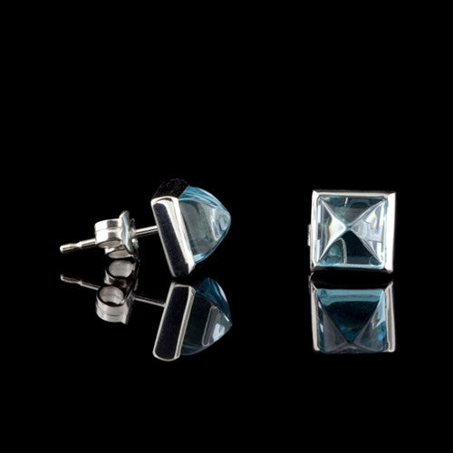 Blue Topaz 18Kt Stud Earrings