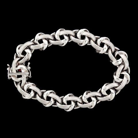 18Kt White Gold Knot Link Bracelet