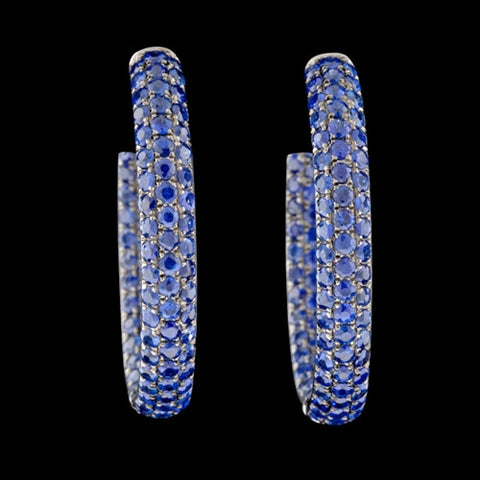 6.50cts tw Sapphire Hoop 18Kt Earrings