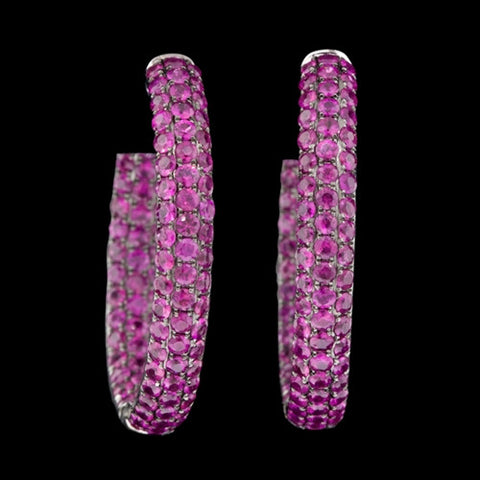 6.50cts tw Ruby Hoop 18Kt Earrings