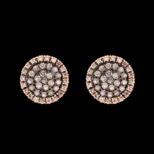 Blackened Rose Gold Diamond Stud Earrings