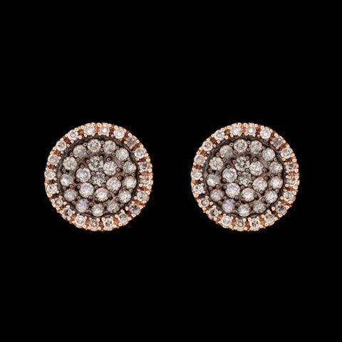 Blackened Rose Gold Diamond Stud Earrings