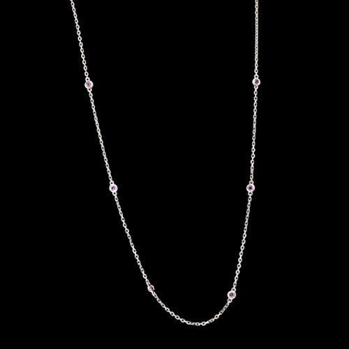 Pink Sapphires by the Yard Style Necklace