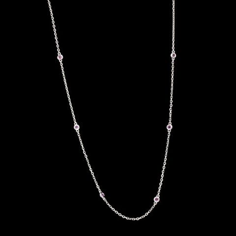 Pink Sapphires by the Yard Style Necklace