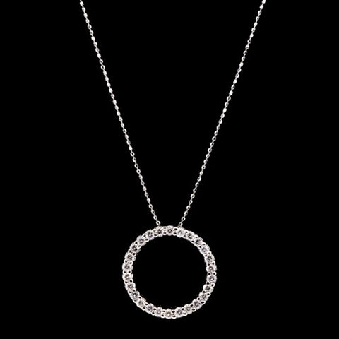 14Kt Diamond Circle Pendant Necklace