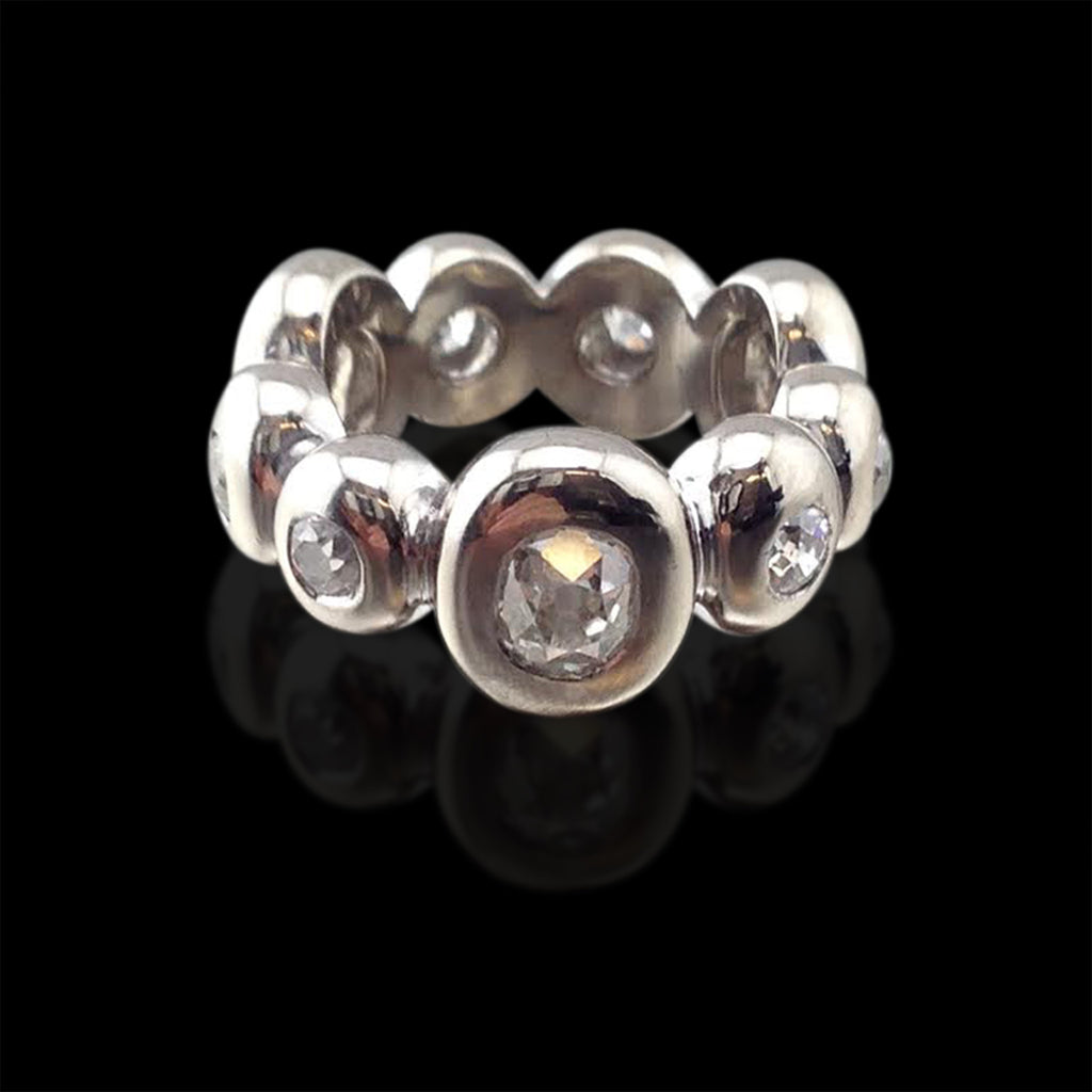 Florence Larochas 18k Old Mine-Cut Diamond Contemporary Ring