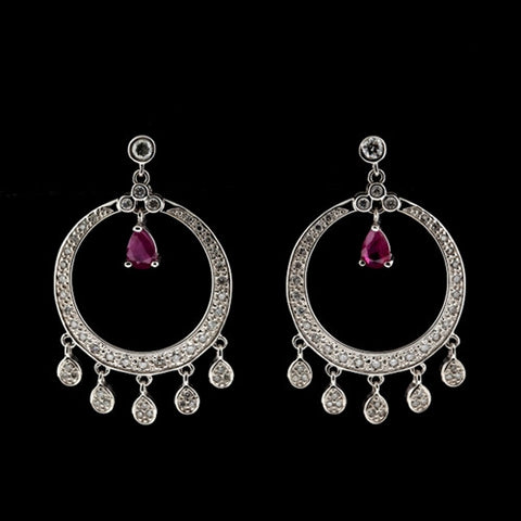 Ruby & Diamond Dangle Earrings