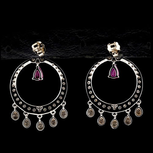 Ruby & Diamond Dangle Earrings