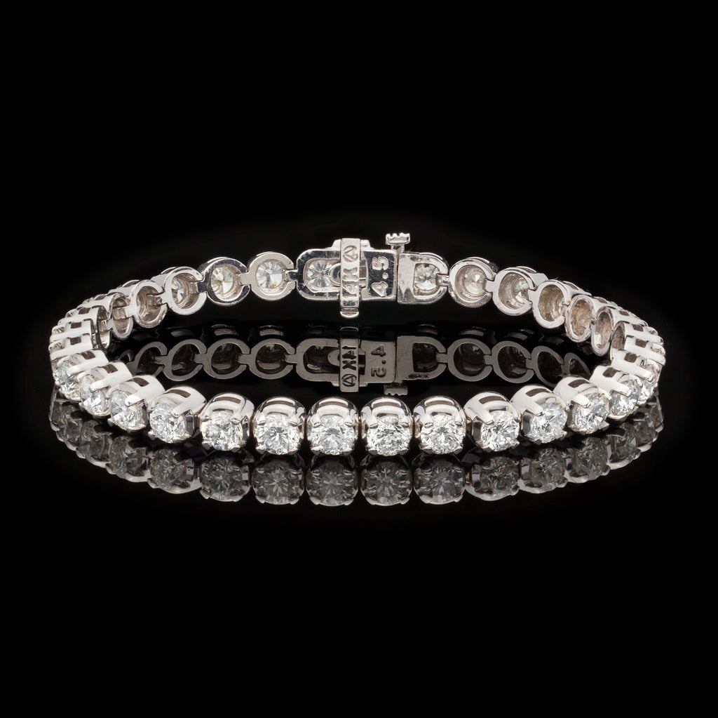 10.66 carat White Gold Diamond Tennis Bracelet