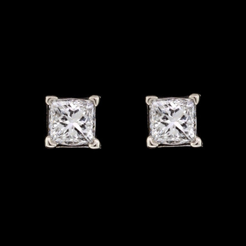 0.68ct tw Princess Cut Diamond Stud Earrings