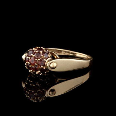 Vintage Garnet Sphere Cocktail Ring