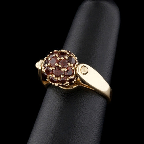 Vintage Garnet Sphere Cocktail Ring
