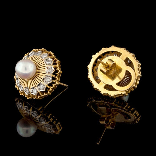 Vintage Diamond & Pearl Earrings
