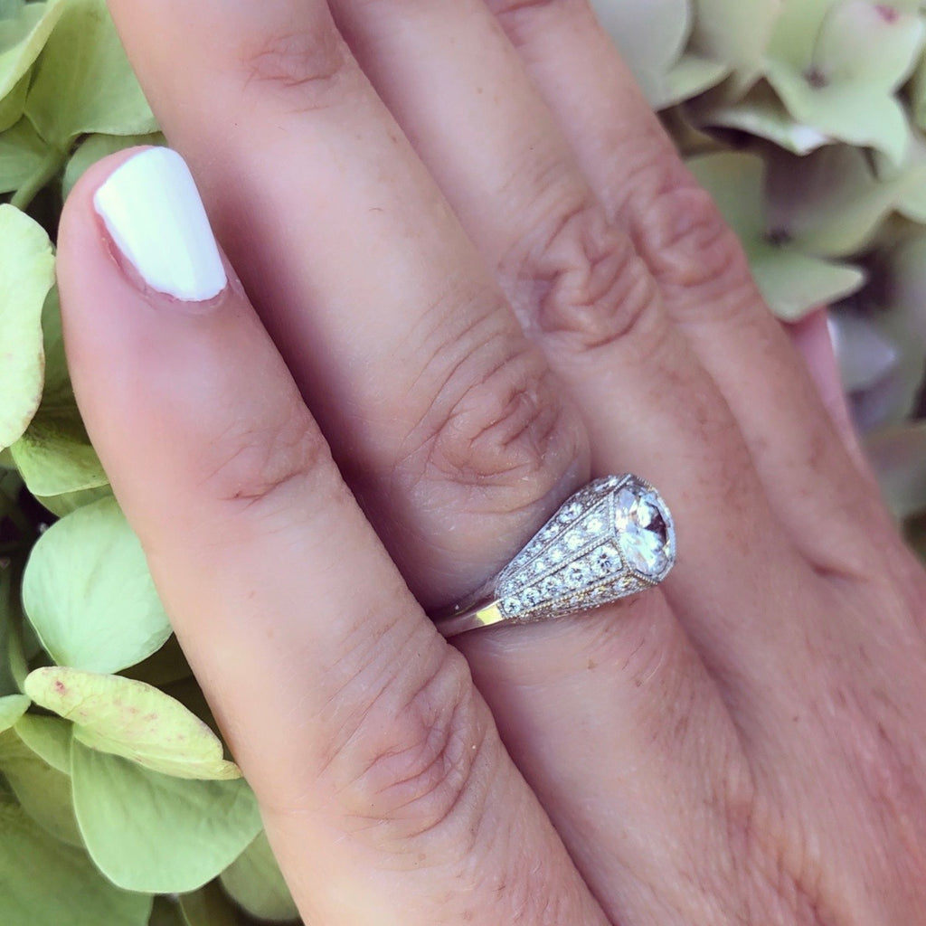 GIA 1.04ct G/VS2 Round Brilliant Diamond Platinum Ring