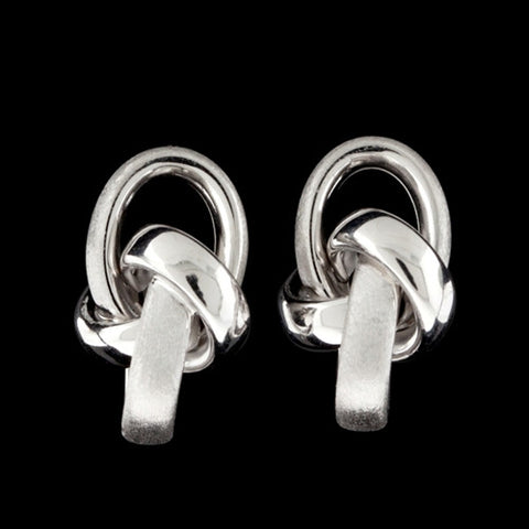 18Kt White Gold Knot Earrings