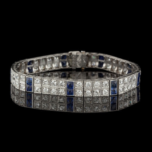 Art Deco Diamond & Sapphire Bracelet