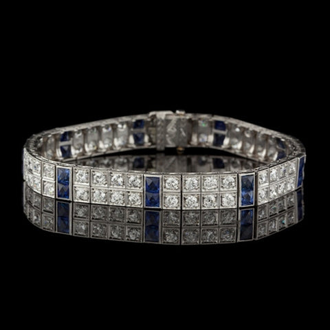 Art Deco Diamond & Sapphire Bracelet