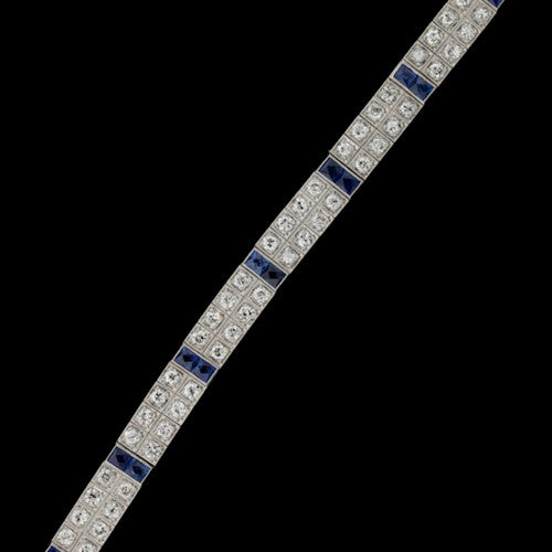 Art Deco Diamond & Sapphire Bracelet