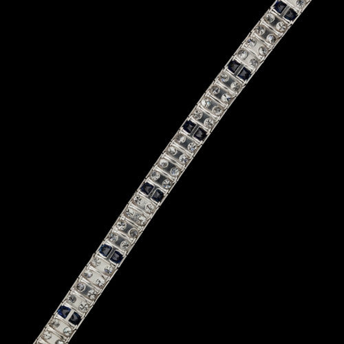 Art Deco Diamond & Sapphire Bracelet