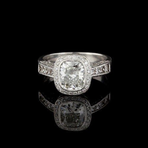 2.22ct tw JB Star Cushion Cut Diamond Ring