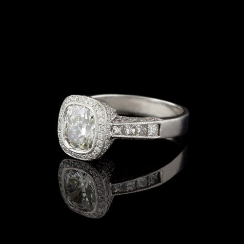 2.22ct tw JB Star Cushion Cut Diamond Ring