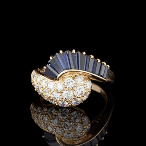 Vintage Oscar Heyman 18Kt Sapphire & Diamond Ring