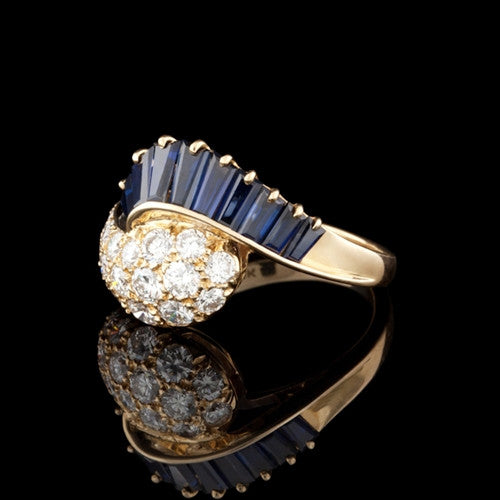 Vintage Oscar Heyman 18Kt Sapphire & Diamond Ring