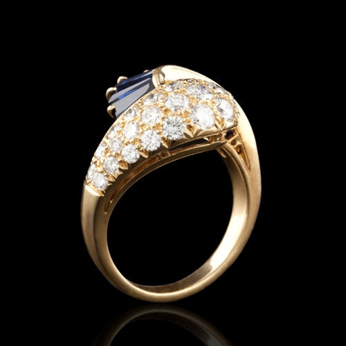 Vintage Oscar Heyman 18Kt Sapphire & Diamond Ring