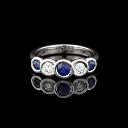Platinum Sapphire & Diamond Ring