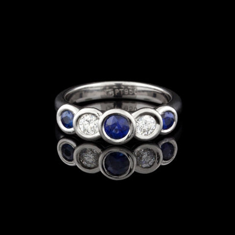Platinum Sapphire & Diamond Ring