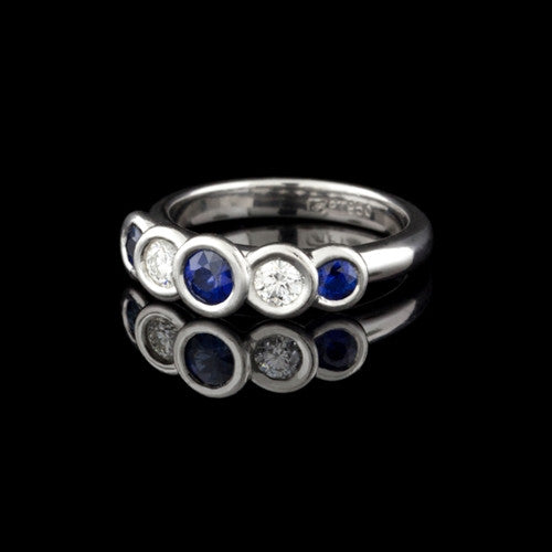 Platinum Sapphire & Diamond Ring