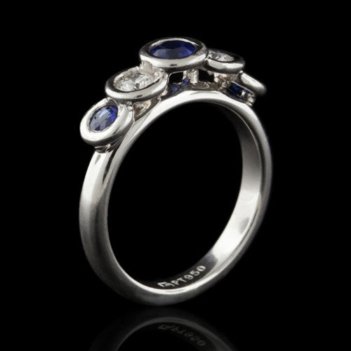 Platinum Sapphire & Diamond Ring