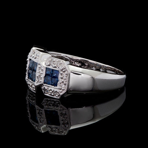 18Kt Sapphire & Diamond Band Ring